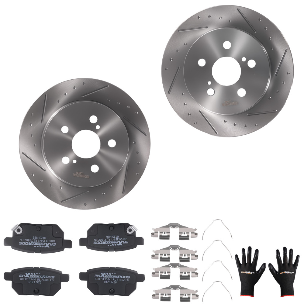 Rear Brake Rotors and Pads Set compatible for Lexus CT200h 2011-2017/Compatible for Toyota Prius 2010-2022