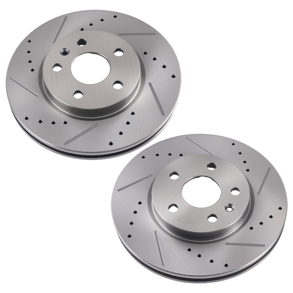 Front Drilled Slotted Brake Rotors Ceramic Pads compatible for Chevrolet Cruze 2011-2015
