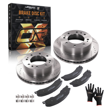 Front Brake Rotors and Pads Set compatible for Chevrolet Silverado 2500 3500 HD 2011-2019