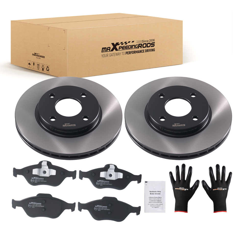 Front Brake Discs Pads Set compatible for Ford Courier J3/Fiesta MkIV/KA 1999-2008 1101464