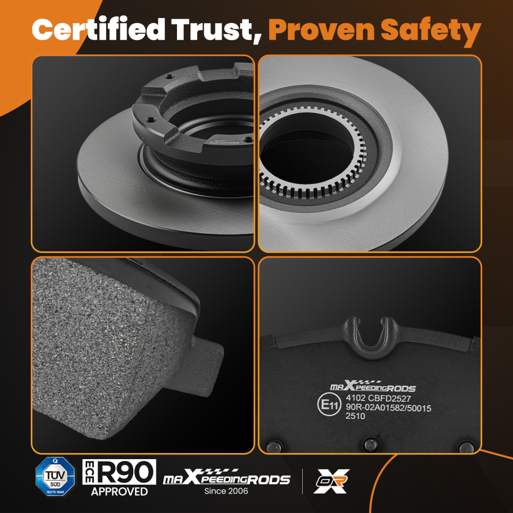 Rear Brake Discs and Pads 288mm compatible for Ford Tourneo Custom V362 F3 2012-2023