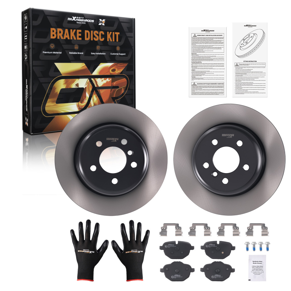 Rear Vented Brake Discs Pads compatible for BMW 520i 523i 530i F10 F11 2010-17 34216788284