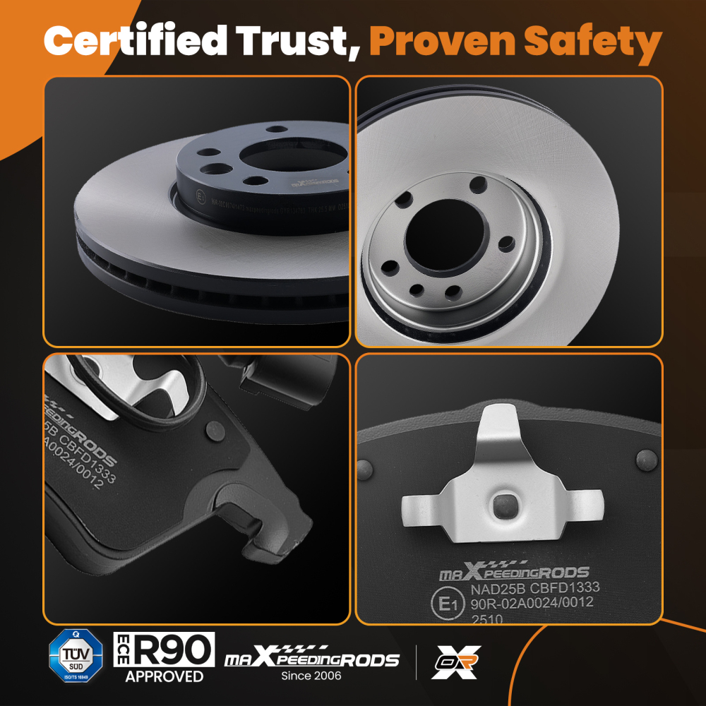 Front Brake Discs and Pads Set compatible for VW California T5/T6 2007-2023 7E0615301D