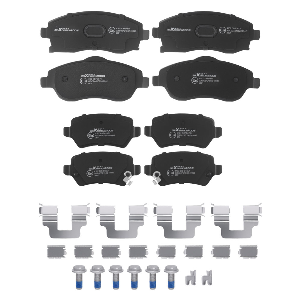 Ant.+Post. Dischi e Pastiglie Kit Completo compatibile per Opel Meriva X03 1.4L 1.6L 2003-10