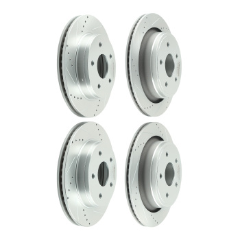 FrontRear Drilled Brake Rotors + Pads Kit compatible for Dodge Ram 1500 Durango compatible for Chrysler