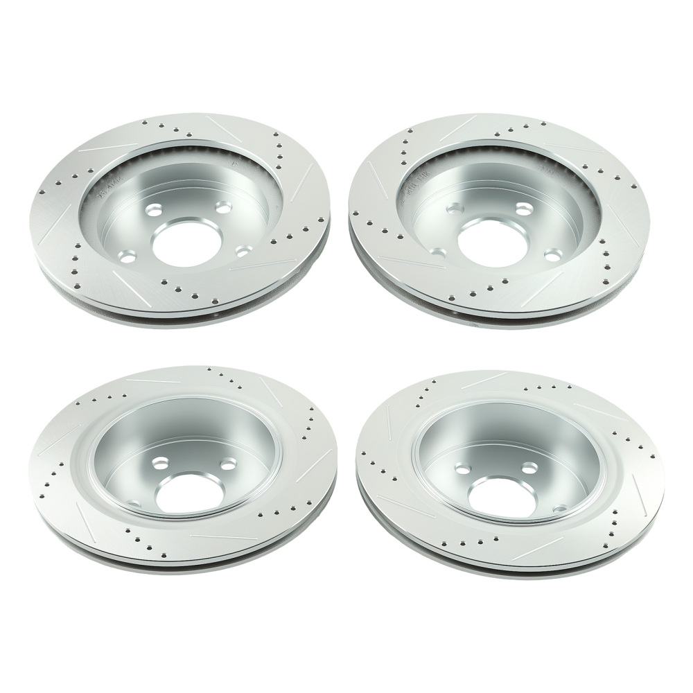 FrontRear Drilled Brake Rotors + Pads Kit compatible for Dodge Ram 1500 Durango compatible for Chrysler