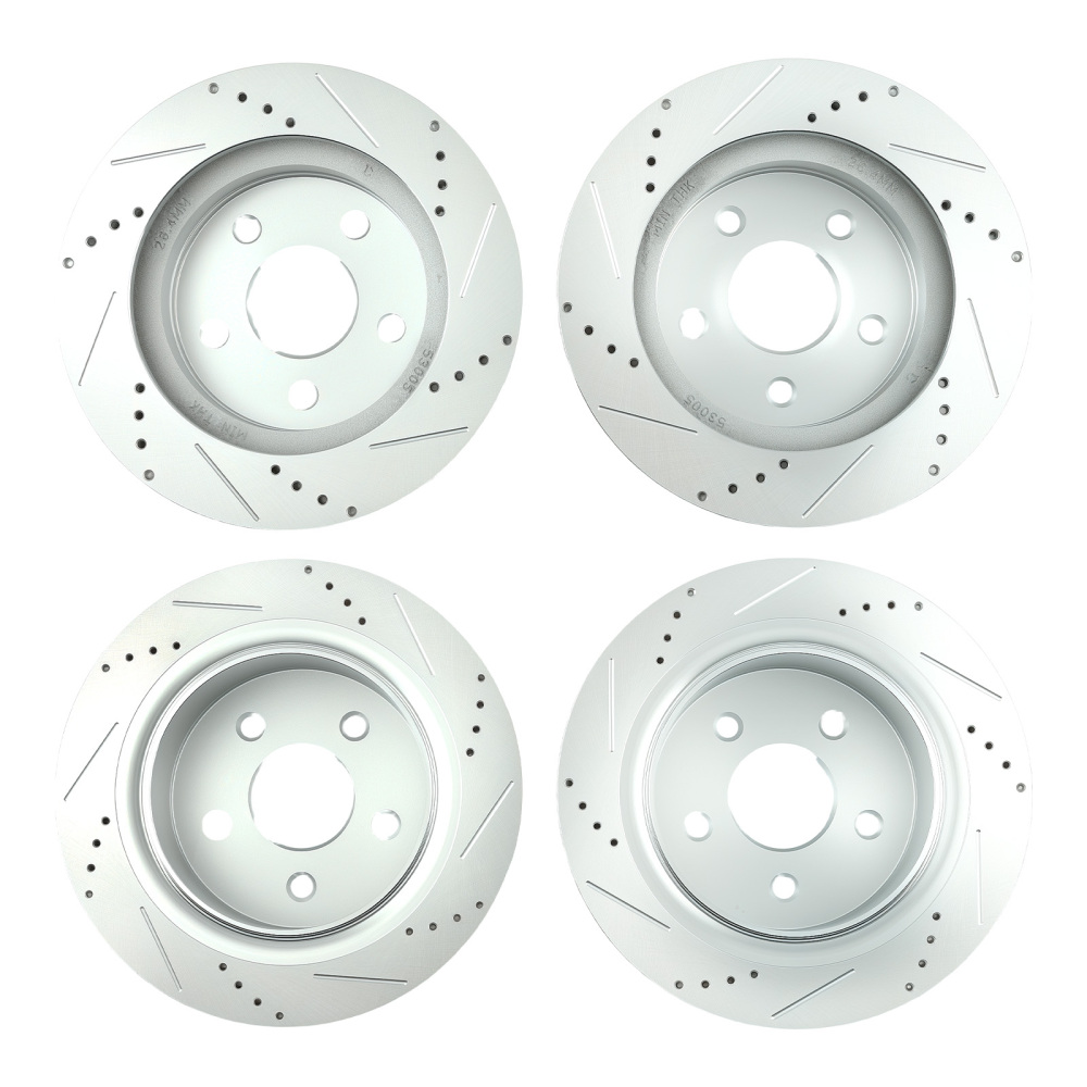 FrontRear Drilled Brake Rotors + Pads Kit compatible for Dodge Ram 1500 Durango compatible for Chrysler