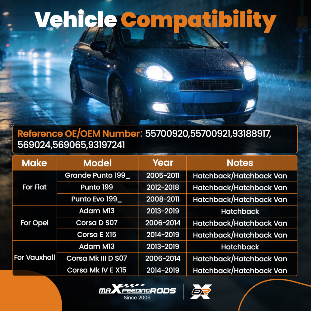 Pair Front Brake Discs LeftRight compatible for Fiat Punto 09-2023 compatible for Opel Corsa D 569024