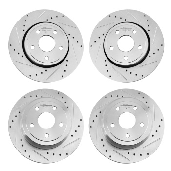 Front Rear Brake Rotors+Ceramic Brake Pads Kit compatible for Dodge Durango 2011-20 S-5306