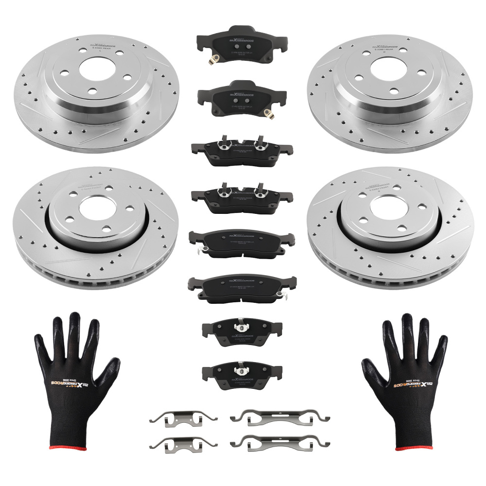 Front Rear Brake Rotors+Ceramic Brake Pads Kit compatible for Dodge Durango 2011-20 S-5306