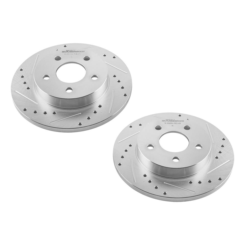 FrontRear Drilled Brake Rotors+Pads compatible for Chevrolet Malibu HHR compatible for Pontiac G5 Aura