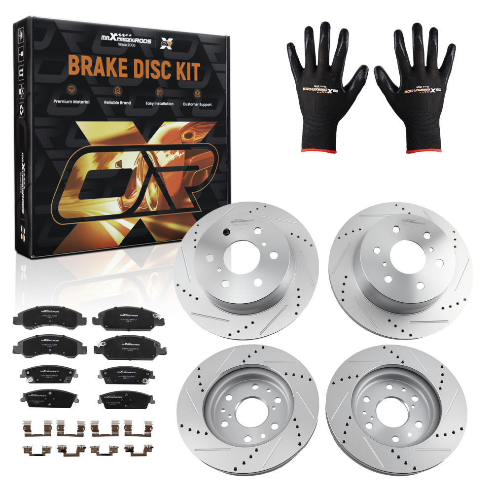 Front Rear Brake Rotors+Ceramic Brake Pads Kit compatible for Cadillac Escalade 2015-2020