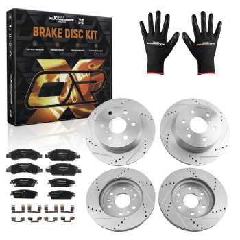 Front Rear Brake Rotors+Ceramic Brake Pads Kit compatible for Cadillac Escalade 2015-2020