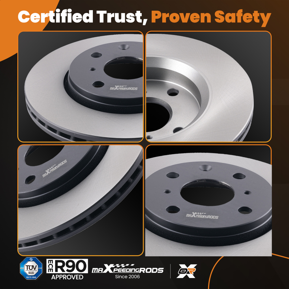 Pair Vented Front Brake Discs compatible for Toyota Aygo KGB1 WNB1 compatible for Peugeot 107 1613819880