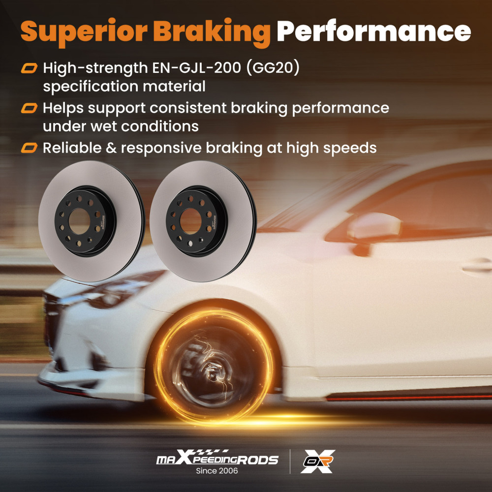 Pair Brake Disc Front LeftRight compatible for VW Golf V VI VII Passat CC 5Q0615301F