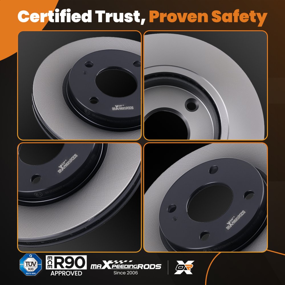 Front Vented Brake Discs Pair compatible for Ford Fiesta VI 08-17 8V511125AC 258mm Diameter