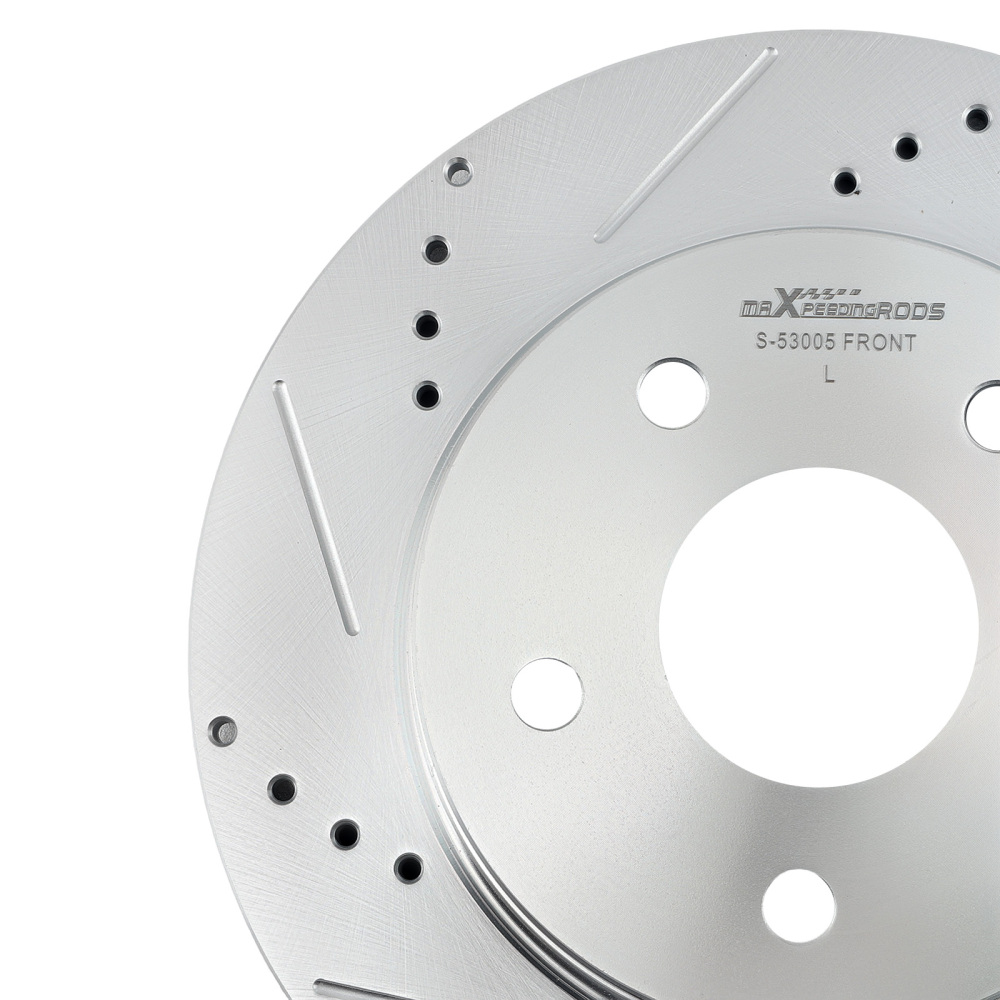 Front Brake Rotors+Ceramic Brake Pads Kit compatible for Dodge Ram 1500 2006-2010 S-53005