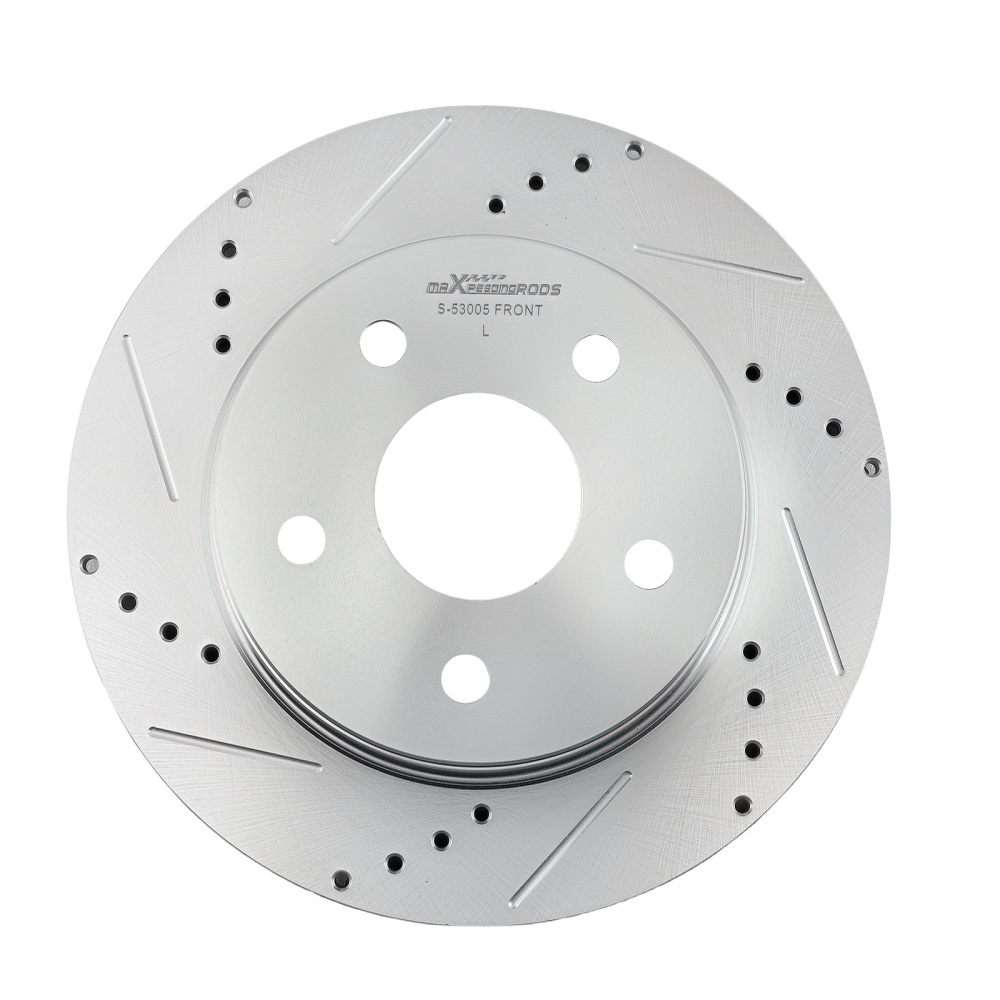 Front Brake Rotors+Ceramic Brake Pads Kit compatible for Dodge Ram 1500 2006-2010 S-53005