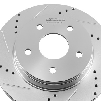 Front Brake Rotors+Ceramic Brake Pads Kit compatible for Dodge Ram 1500 2006-2010 S-53005