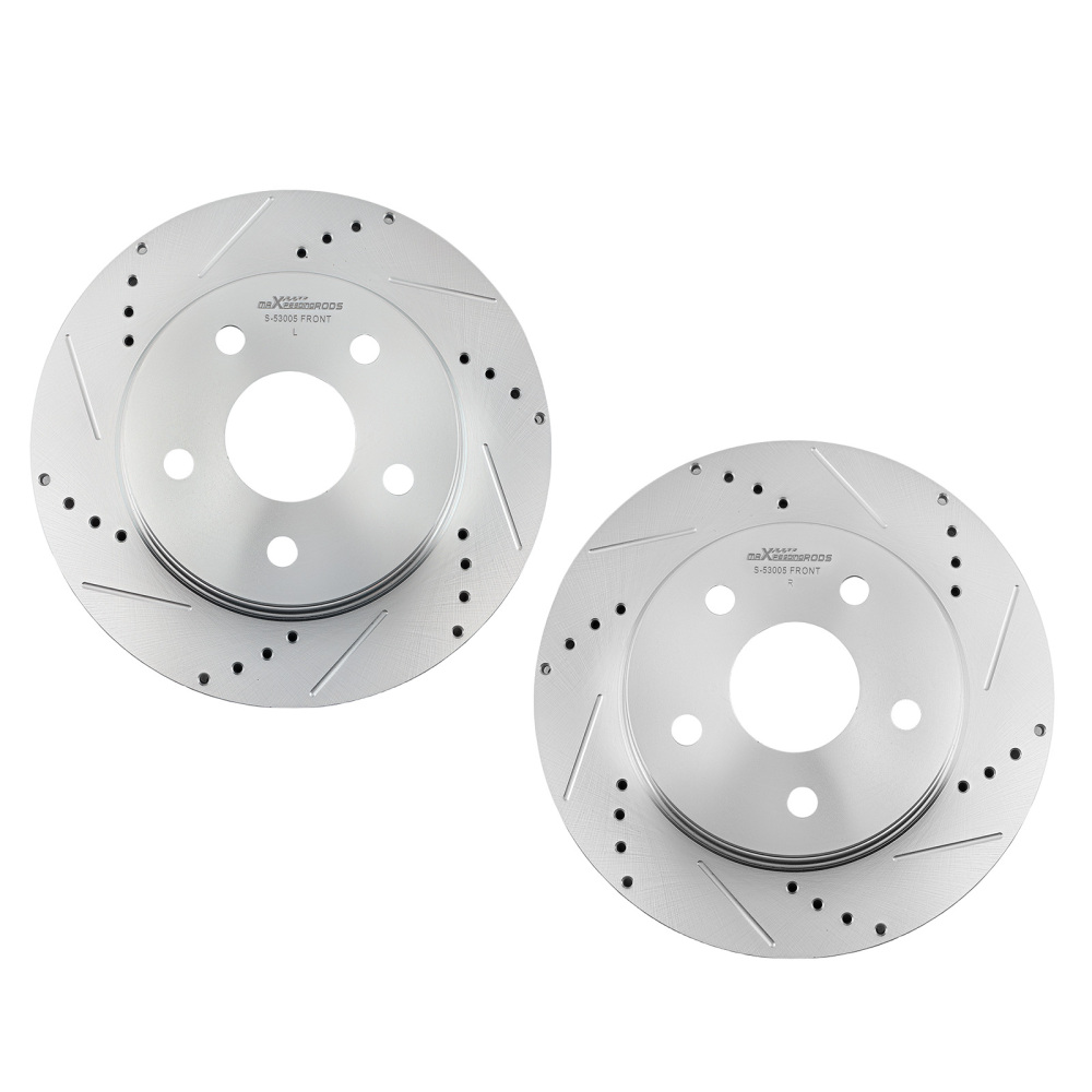 Front Brake Rotors+Ceramic Brake Pads Kit compatible for Dodge Ram 1500 2006-2010 S-53005