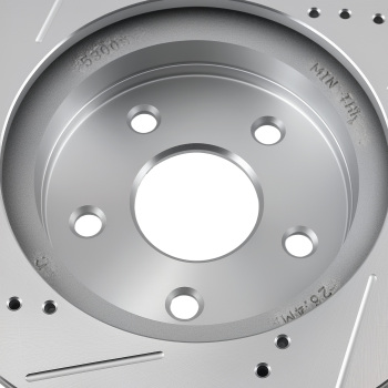 Front DrilledSlotted Disc Brake Rotors for compatible for Dodge Ram 1500 2002-2010 S-53005