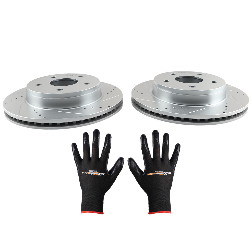 Front DrilledSlotted Disc Brake Rotors for compatible for Dodge Ram 1500 2002-2010 S-53005