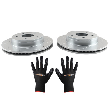 Front DrilledSlotted Disc Brake Rotors for compatible for Dodge Ram 1500 2002-2010 S-53005