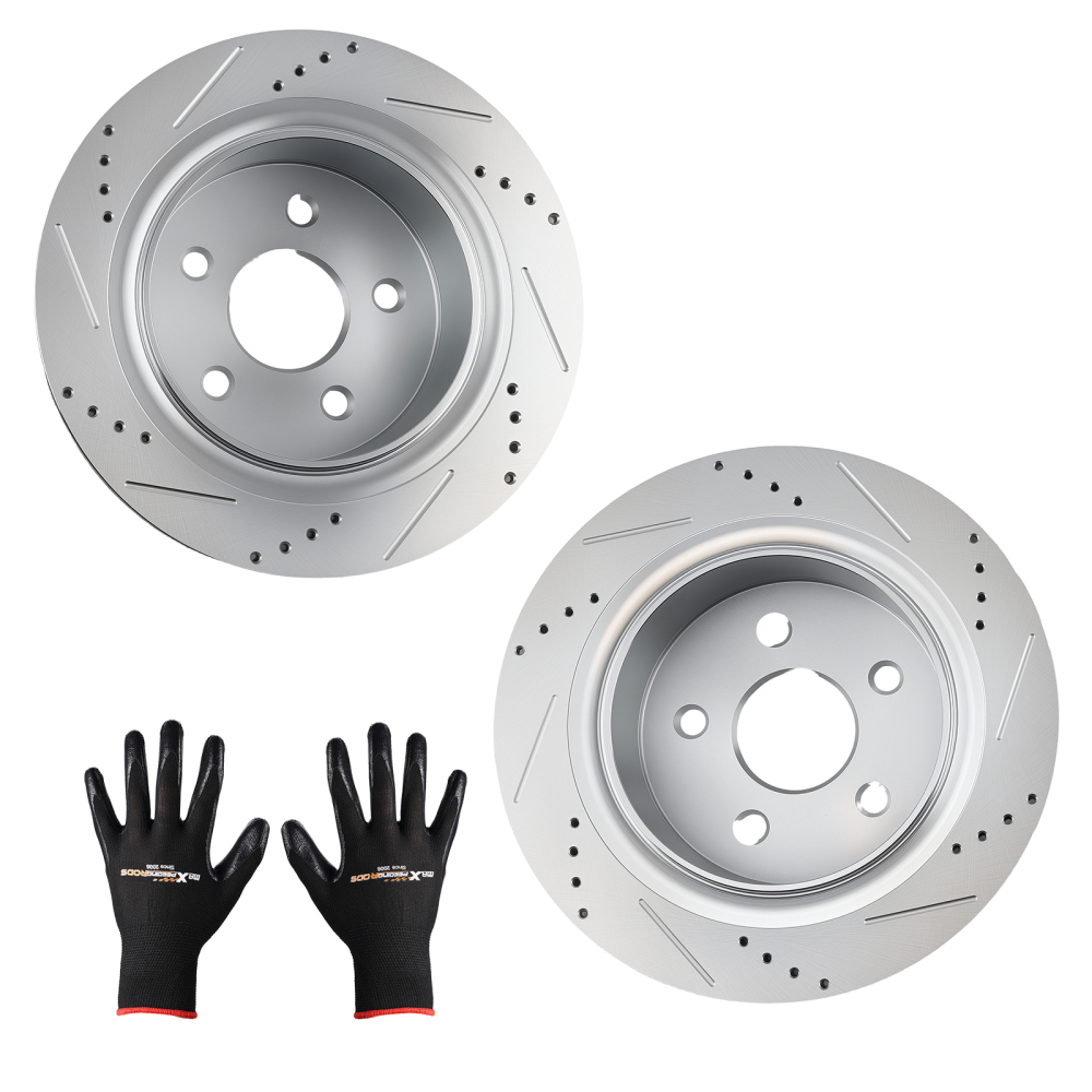 Rear DrilledSlotted Brake Rotors Kit compatible for Chrysler Aspen 2007-2009 S-53006