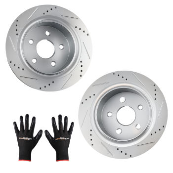 Rear DrilledSlotted Brake Rotors Kit compatible for Chrysler Aspen 2007-2009 S-53006