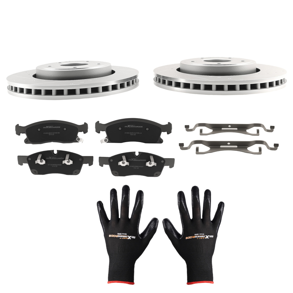 Front Drilled Brake Rotors Pads compatible for Jeep Grand Cherokee 2011-18 compatible for Dodge Durango