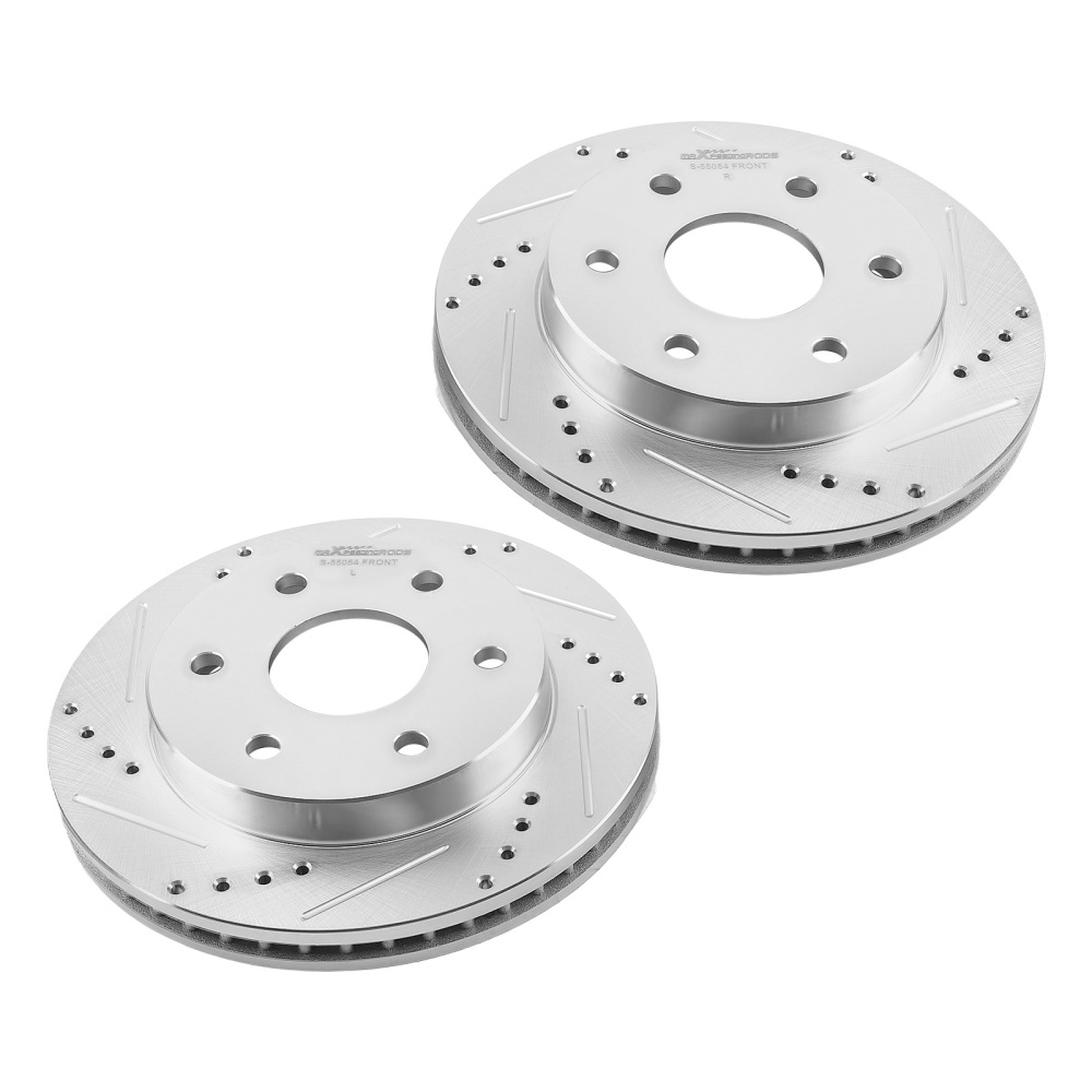 Front Drilled Rotors Brakes Pads compatible for Silverado Sierra Savana Yukon XL 1500 compatible for Tahoe