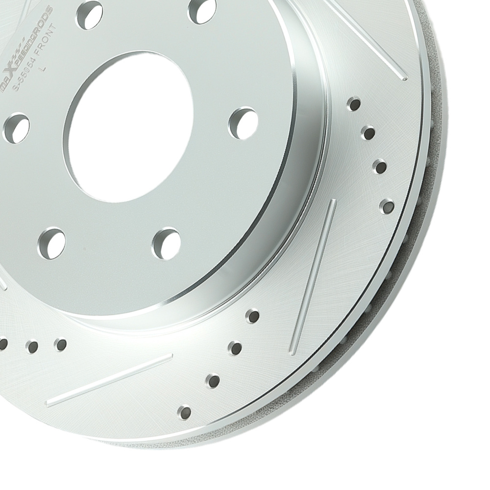 Front DrilledSlotted Disc Brake Rotors compatible for Cadillac Escalade 2002-06 S-55054