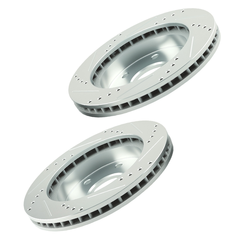 Front DrilledSlotted Disc Brake Rotors compatible for Cadillac Escalade 2002-06 S-55054