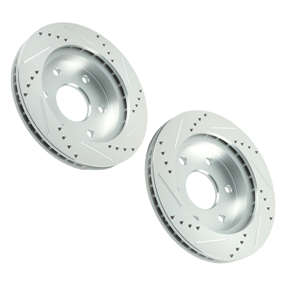 Front DrilledSlotted Disc Brake Rotors compatible for Cadillac Escalade 2002-06 S-55054