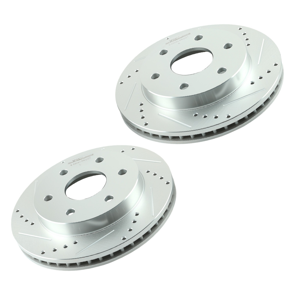 Front DrilledSlotted Disc Brake Rotors compatible for Cadillac Escalade 2002-06 S-55054