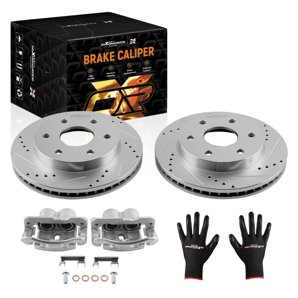 Front Brake Rotors Calipers compatible for Chevy Astro Avalanche compatible for Silverado Suburban 1500