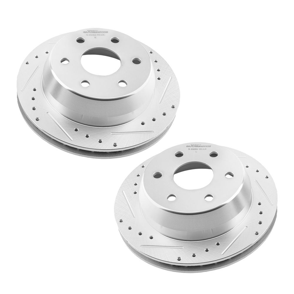 Rear Brake Rotors+Brake Pads Kit compatible for GMC Yukon XL 1500 2002-2006 S-55084 P-974A