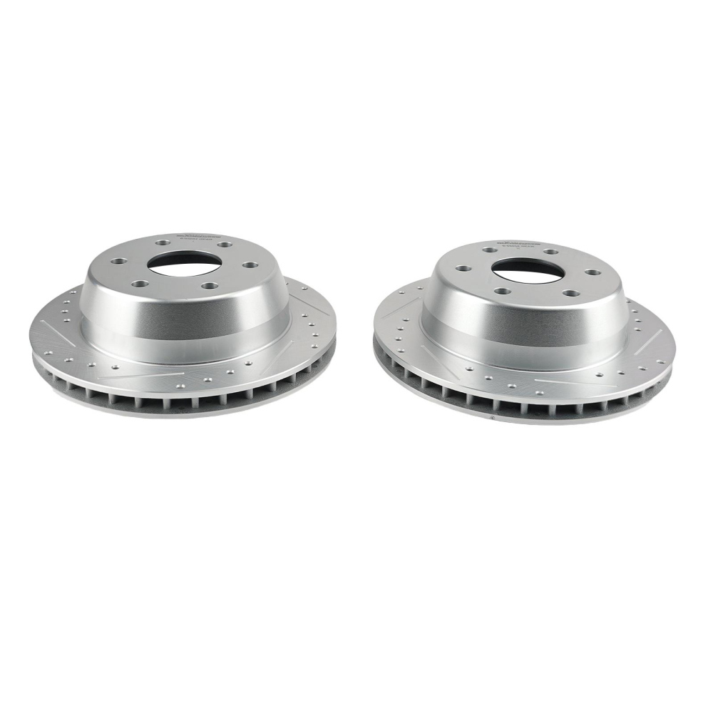 330mm Rear Drilled Brake Rotors compatible for Chevy GMC Silverado Savana Sierra 1500 compatible for Yukon