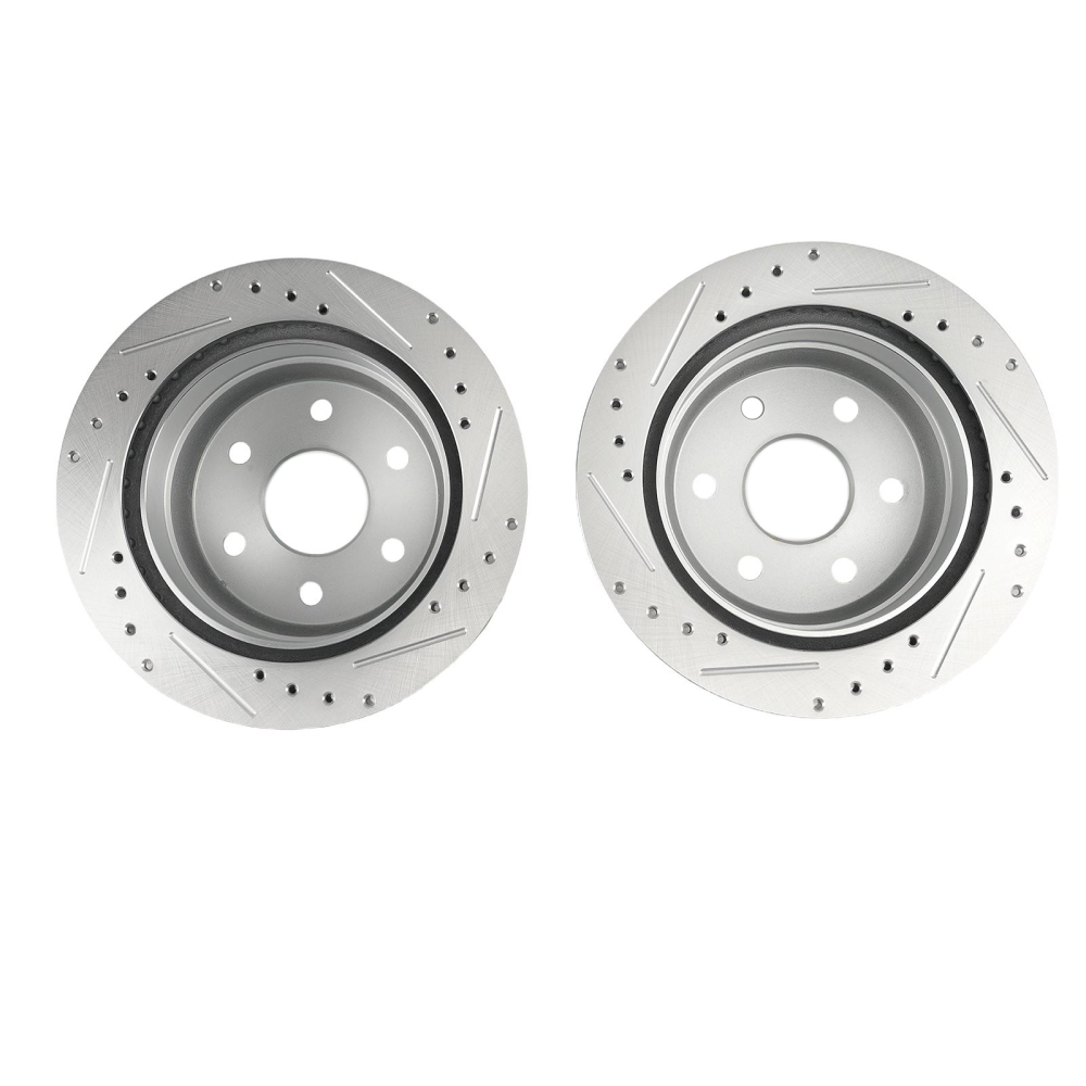 330mm Rear Drilled Brake Rotors compatible for Chevy GMC Silverado Savana Sierra 1500 compatible for Yukon