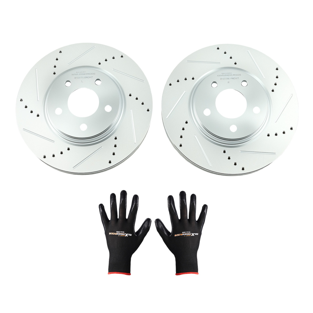 Front Drilled Disc Brake Rotors compatible for Saturn Aura Cobalt HHR compatible for Malibu G5 G6 Pursuit