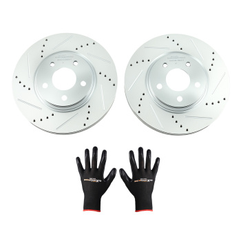 Front Drilled Disc Brake Rotors compatible for Saturn Aura Cobalt HHR compatible for Malibu G5 G6 Pursuit