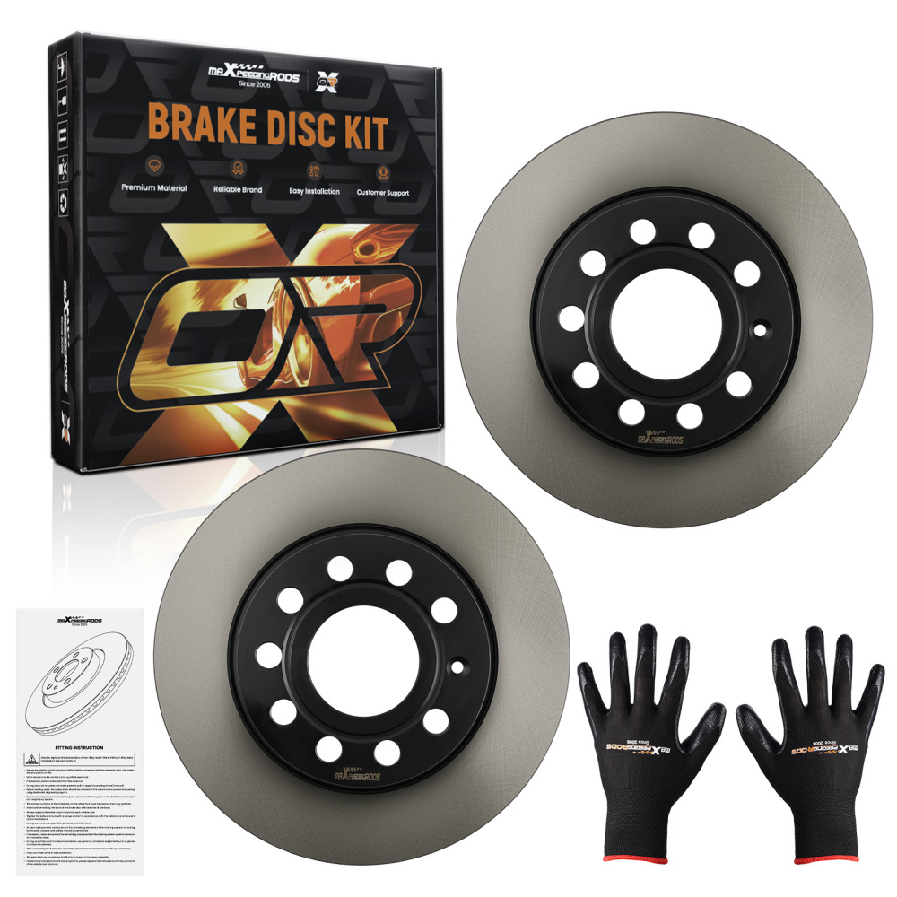 Pair Rear Brake Discs Left Right compatible for Skoda Octavia II III Superb II Yeti 04-20