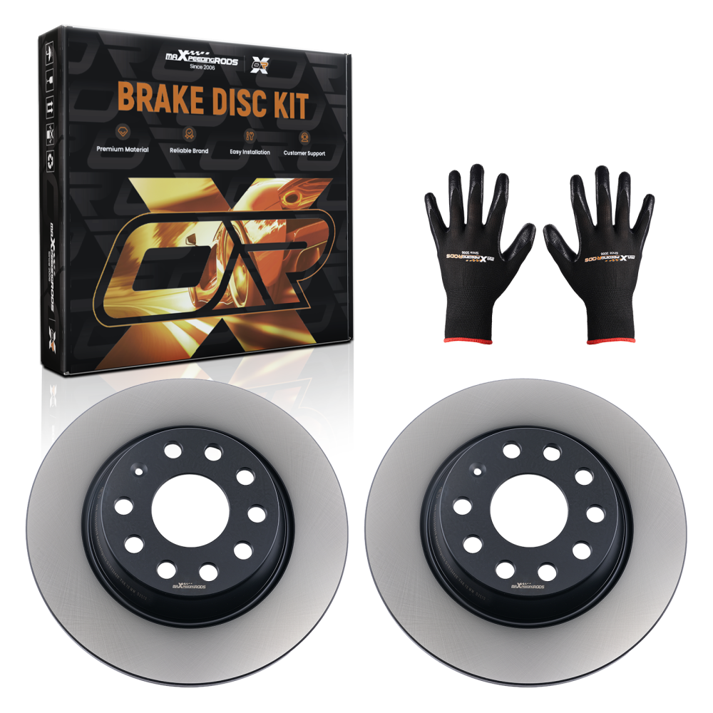 Pair Rear Brake Discs LeftRight compatible for Audi A3 compatible for VW Golf 2003-2013 1K0615601AD