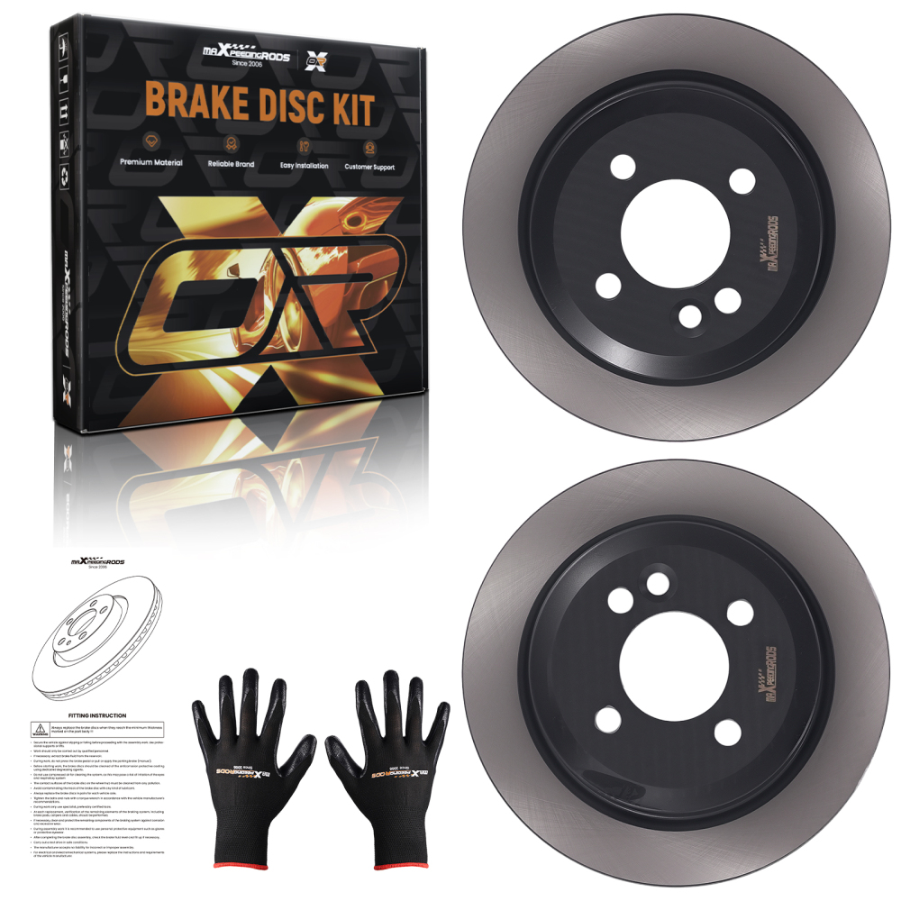 Rear Solid Brake Discs Set 259mm compatible for MINI R52/R57/R59 2004-2015 34211503070