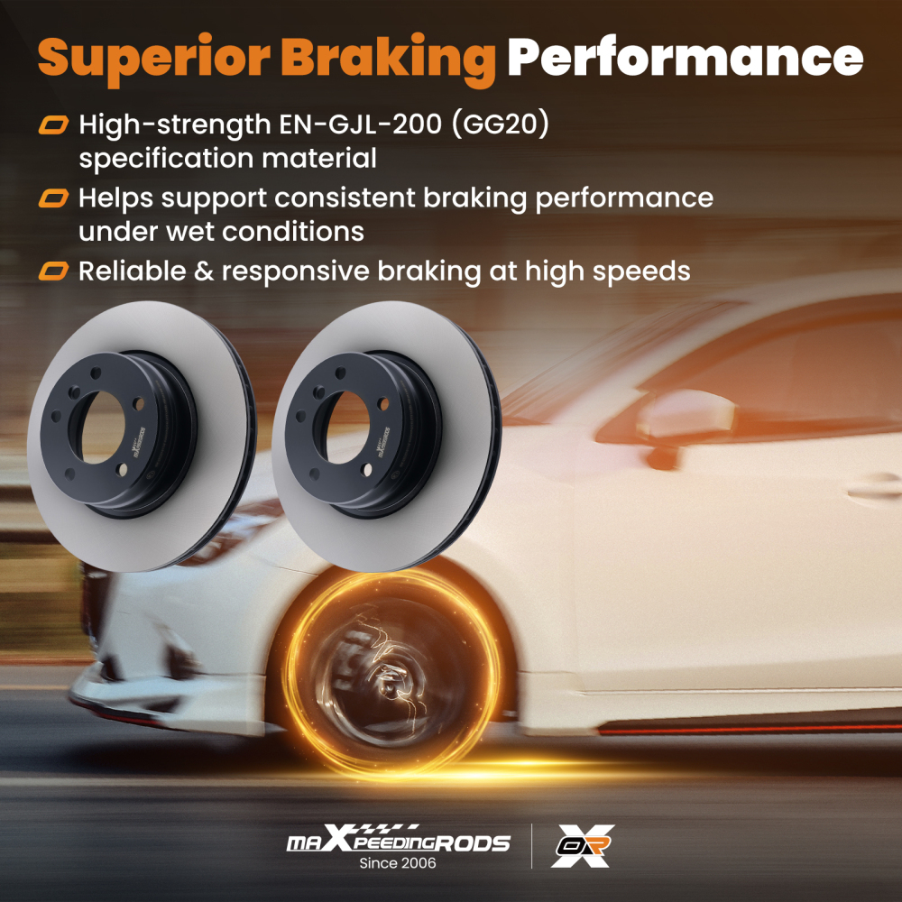 2x Front Brake Discs Left Right compatible for BMW 520d 523i 525d 525i E60 E61 34116764021