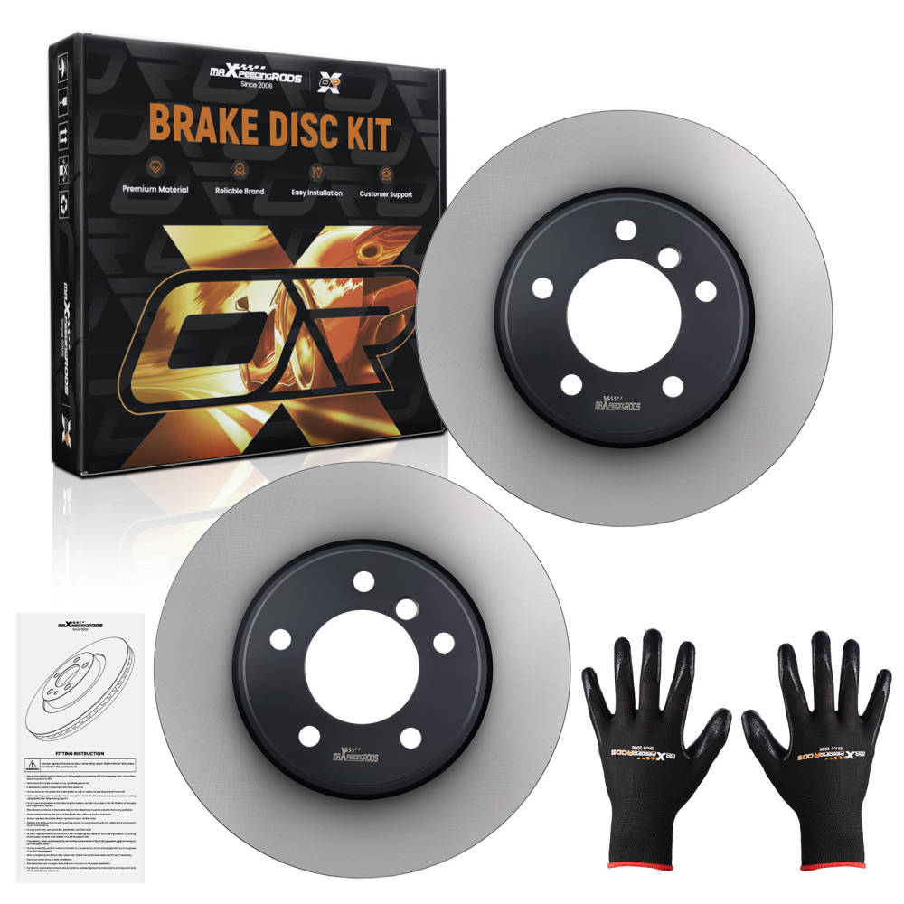 2x Front Brake Discs Left Right compatible for BMW 520d 523i 525d 525i E60 E61 34116764021