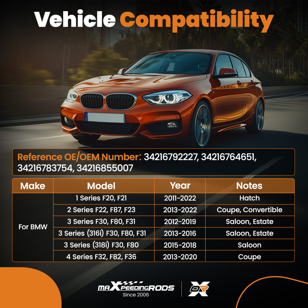 Rear Brake Discs compatible for BMW 1 Series 120d 125d F20 F21 2011-2022 300mm
