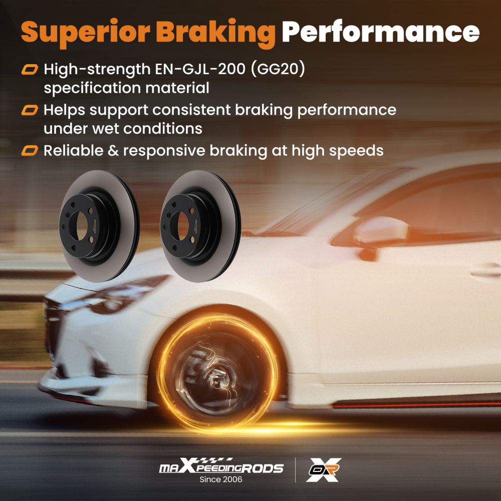 Rear Brake Discs compatible for BMW 1 Series 120d 125d F20 F21 2011-2022 300mm