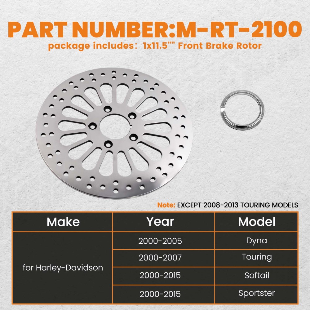 1Pc 11.5 Front Brake Rotor Disk Compatible for Harley-Davidson Touring 2000-2007