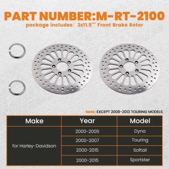 Polished Front 11.5 Disc Drilled Brake Rotor Fit for 2000-2005 SS Pair